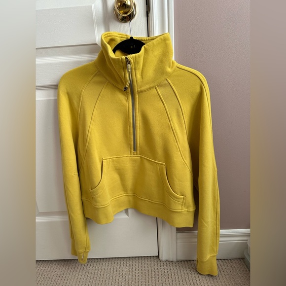 Lululemon Scuba Oversized Funnel-Neck Half Zip - dark Yellow XS/S - Picture 1 of 9
